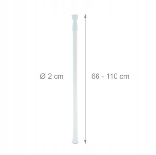 Drążek prysznicowy rozporowy Relaxdays 66-110 x 20 mm biały