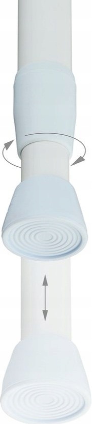 Drążek prysznicowy rozporowy Relaxdays 66-110 x 20 mm biały