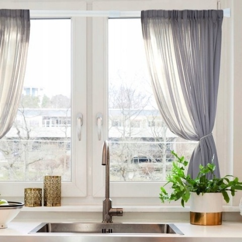 Drążek prysznicowy rozporowy Relaxdays 66-110 x 20 mm biały