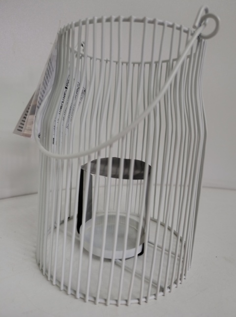 Duża latarnia na telighty świeczki 21 cm metal biała