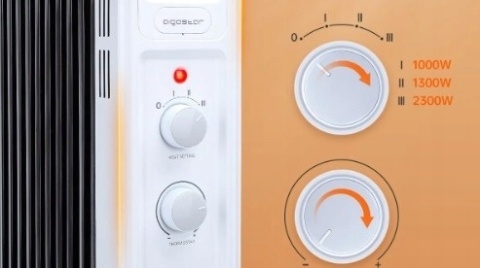 Grzejnik elektryczny olejowy Aigostar 2300 W, termostat