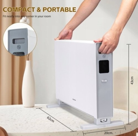 Grzejnik elektryczny konwektor z pilotem zdalnego sterowania Aigostar 2000 W