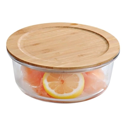 Kesper Pojemnik Szklany z bambusową Pokrywką 17Cm 0,7 L