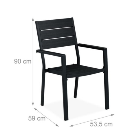 Krzesło ogrodowe metalowe 2 sztuki Relaxdays, krzesła