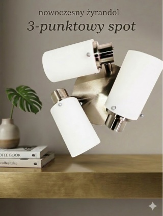 Lampa sufitowa reflektor sufitowy LED biały + chrom 3x 7,5W potrójna ruchoma