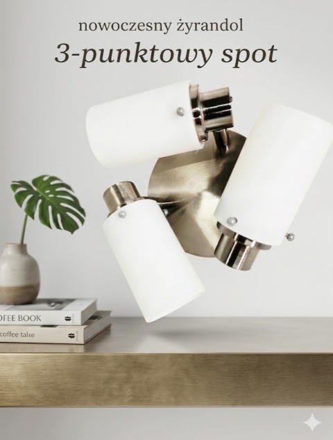 Lampa sufitowa reflektor sufitowy LED biały + chrom 3x 7,5W potrójna ruchoma