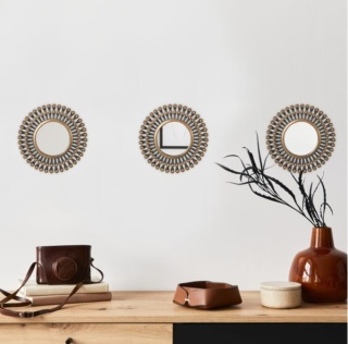 Lustro Relaxdays ścienne koło Ø 25 cm ZESTAW 3 LUSTER