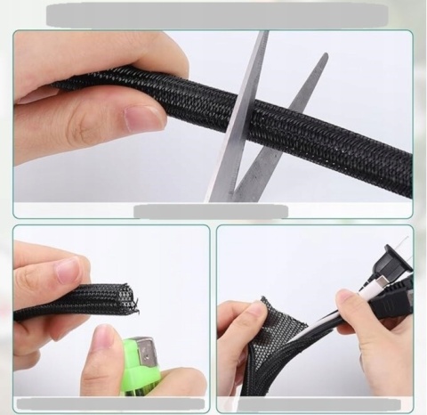 Maskownica osłona do kabli przewodów organizer kabli 10 mm - 3m