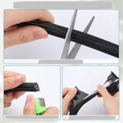 Maskownica osłona do kabli przewodów organizer kabli 13 mm - 3m