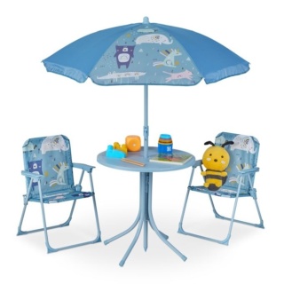 Meble ogrodowe dla dzieci z parasolem, zestaw kempingowy dla dzieci
