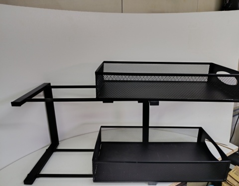 Metalowy organizer 2-poziomowy – półka na akcesoria łazienkowe / kuchenne