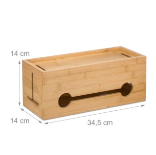 Organizer na kable Pojemnik bambusowy na kable na 2 listwy
