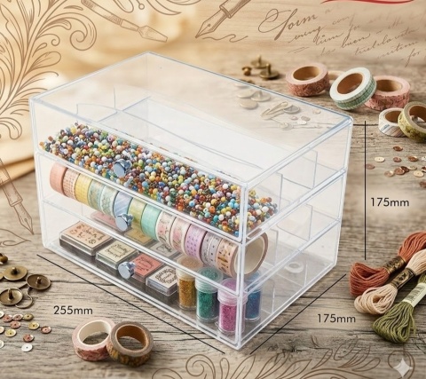 Organizer na taśmy Deflecto Washi Tape 3 szuflady – wada