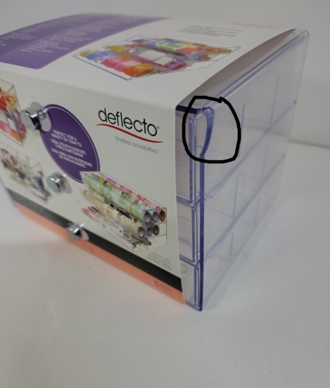 Organizer na taśmy Deflecto Washi Tape 3 szuflady – wada