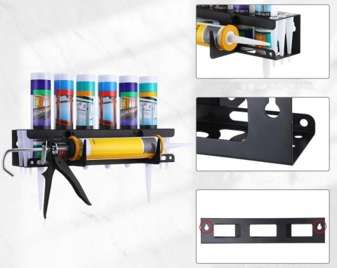 Organizer warsztatowy, uchwyt Na kartusze silikonowe kleje akryl metalowy Organizer Ścienny