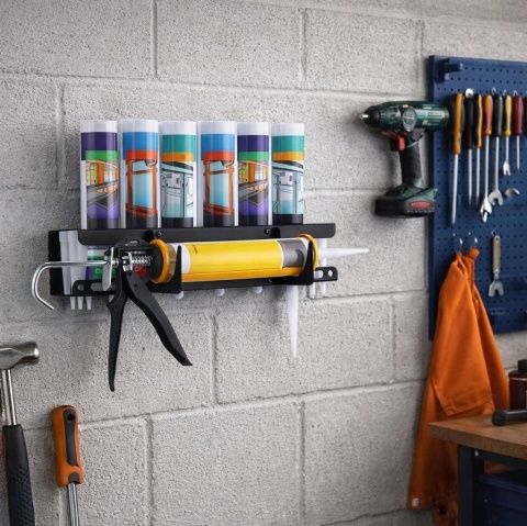 Organizer warsztatowy, uchwyt Na kartusze silikonowe kleje akryl metalowy Organizer Ścienny