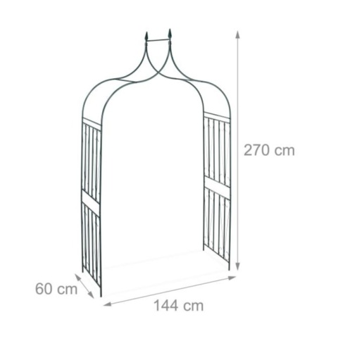 Pergola ogrodowa różana z ozdobnym wierzchołkiem 270 cm