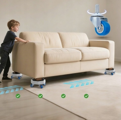 Platformy transportowe do mebli zestaw 4 platform transportowych 360°