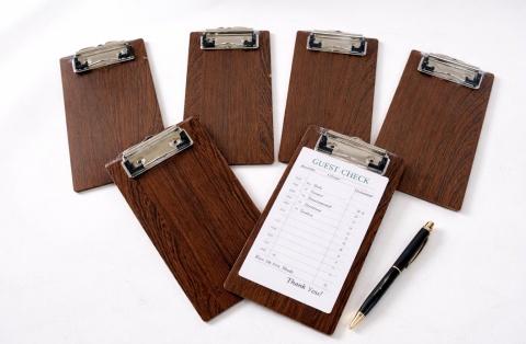 6 szt Podkładka kelnerska z klipsem 20 × 10 cm – notes kelnerski / rachunkowy