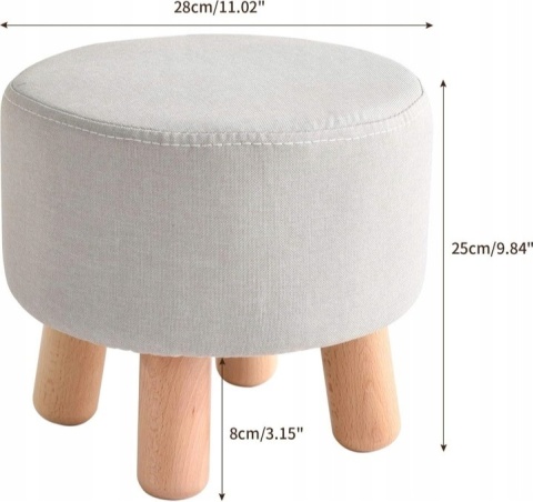 Podnóżek Pufa do Salonu Sypialni Stołek na Nogi Drewniana