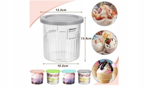 Pojemnik z pokrywką do lodów szczelny 4 szt kompatybilne z NC501 NC500