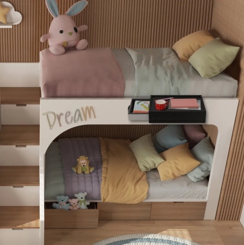 Półka na łóżko do zawieszenia, stolik nocny z zaciskiem bambus