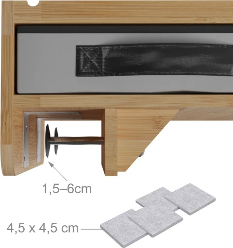 Półka na łóżko do zawieszenia, stolik nocny z zaciskiem bambus