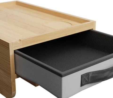 Półka na łóżko do zawieszenia, stolik nocny z zaciskiem bambus