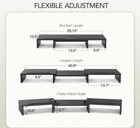 Półka potrójna na monitory