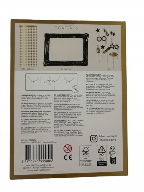 Ramka na zdjęcie sylwester zestaw dekoracyjny Fotobudka