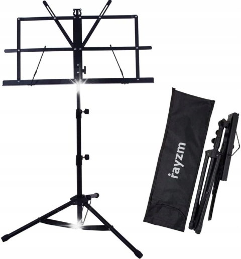 Rayzm Stojak na nuty wytrzymały przenośny składany metal z torbą