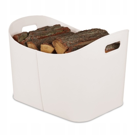 Relaxdays Kosz na drewno ze sztucznej skóry XL,