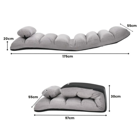 Składany fotel podłogowy 175 x 55 x 20 cm COSTWAY HW53981