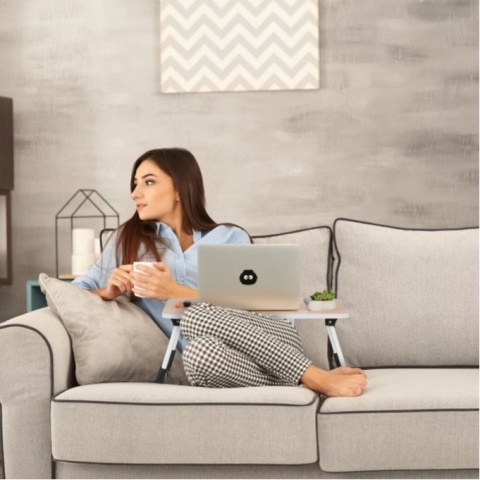 Składany stolik pod laptopa Relaxdays, stolik śniadaniowy
