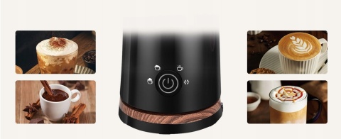 Spieniacz do mleka Podgrzewacz 4 tryby 500w czarny Aigostar