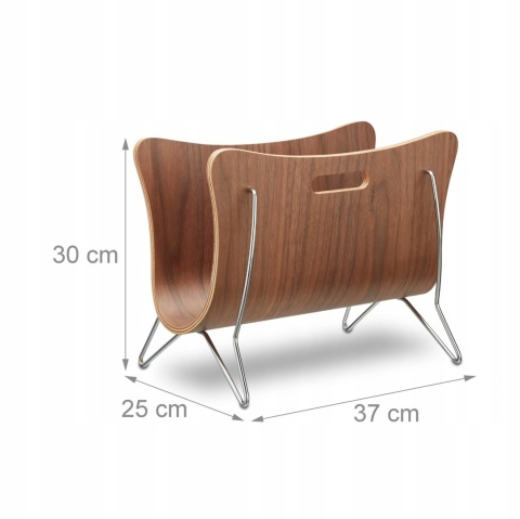 Stojak na gazety Relaxdays 30x37x25 cm brązowy