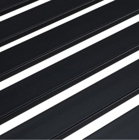 Stół ogrodowy metalowy czarny 120x60x55 cm