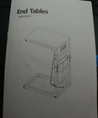 Stolik boczny z listwą zasilającą materiałowa kieszeń 2x port USB i 2x gniazdka