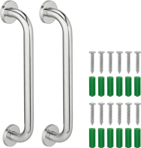 Uchwyt ścienny do łazienki zestaw 2 poręczy ze stali nierdzewnej