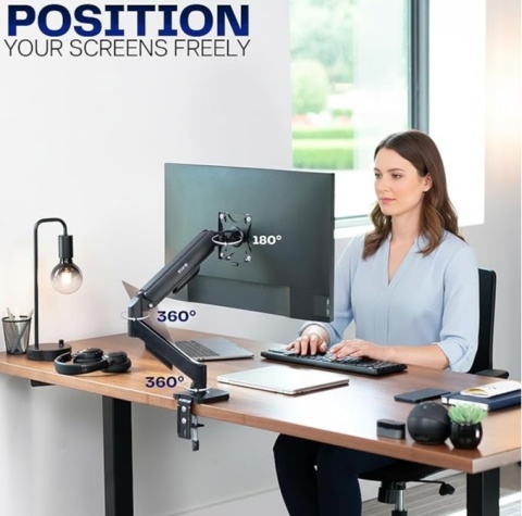 VIVO statyw, stojak biurkowy ze stali czarnej V001o