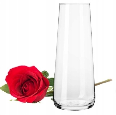 Wazon Szklany KROSNO 24cm WYSOKI KOMPOZYCJE LAMPION ŚWIECZNIK PRZEZROCZYSTY