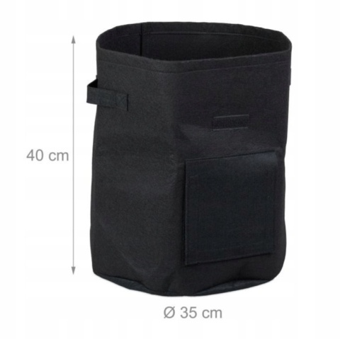 Worki do sadzenia Zestaw 3 szt 40x35cm 38L czarne z okienkiem ogrodowym