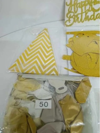 DEKORACJA NA PRZYJĘCIE , 50-te URODZINY -BALONY ,GIRLANDA ,NAPIS