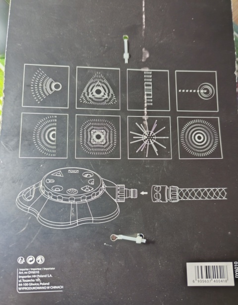 Zraszacz Ogrodowy Statyczny 8-Funkcyjny DY6010